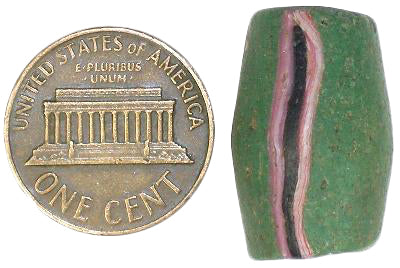 Rare Authentic African Green Akoso Glass Trade Beads Sb-19952 - alternate view