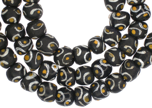 Fancy African Trade Beads, Powder Glass Krobo Beads, 11-12Mm - alternate view