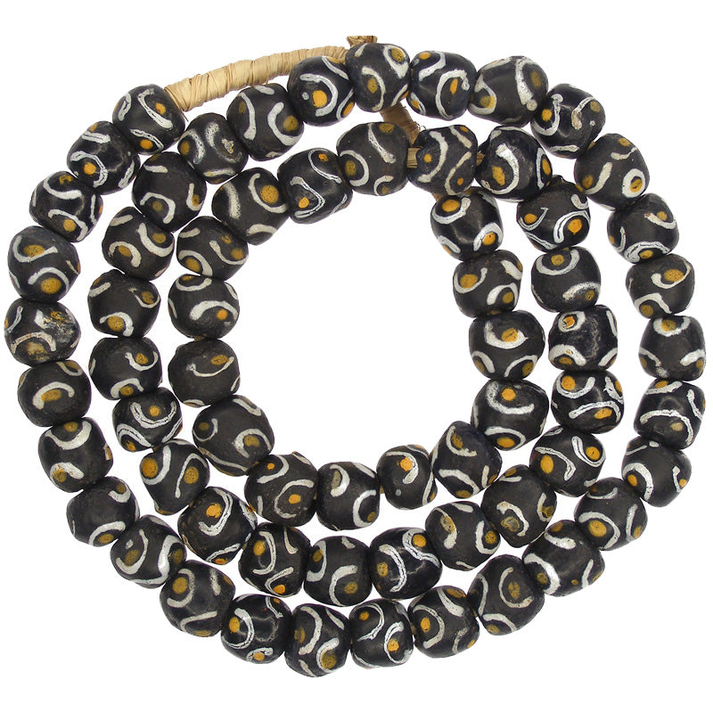 Fancy African Trade Beads, Powder Glass Krobo Beads, 11-12Mm