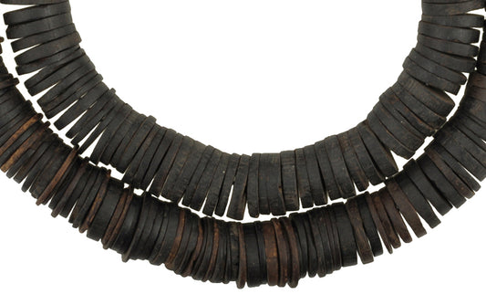Large Old Coconut Shell Heishi Beads | African Trade Beads - alternate view