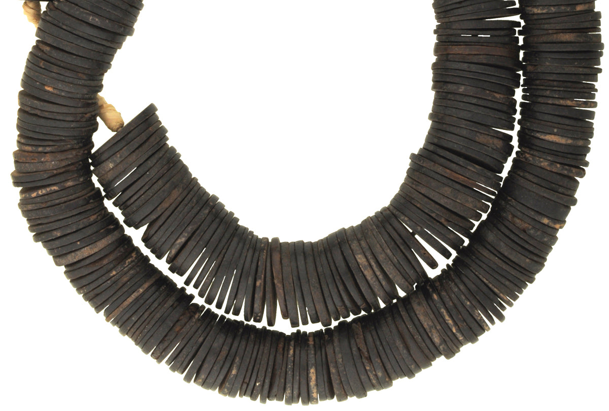 Old Coconut Shell Heishi Beads 17-20Mm | African Trade Beads - alternate view