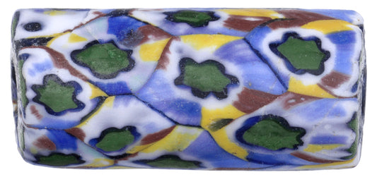 Antique Large Venetian Millefiori Mosaic Glass Trade Bead, 32X14Mm - alternate view