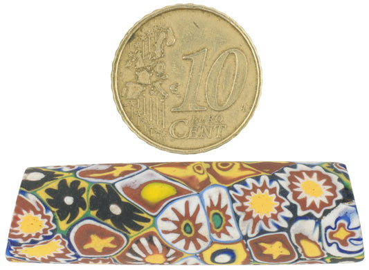 Rare Large Antique Multimurrine Millefiori Venetian Mosaic Glass Trade Bead - African Trade Beads - alternate view