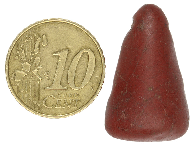 Rare Large Red Kiffa Bead - Authentic African Glass Trade Bead - zoomed-in detail