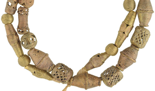 Handmade African Brass Beads From Ghana - 26 ¾" Strand - alternate view