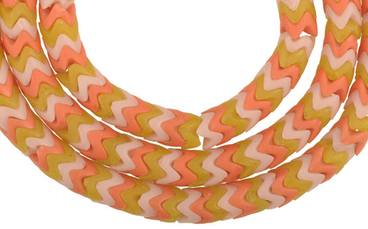 Old Large Bohemian Snake Chain Glass Beads - African Trade - alternate view