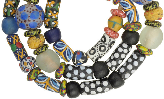 Handmade Krobo Glass African Trade Beads - Recycled 10-22Mm - alternate view