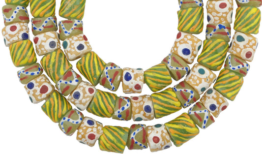 New Powder Glass Beads From Ghana - African Trade Beads, 10-12Mm - alternate view