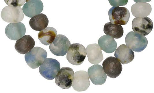 X-Large Translucent Krobo Glass Beads - African Trade Beads - alternate view