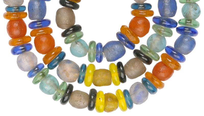 Translucent African Trade Beads - Krobo Glass Beads From Ghana - close-up