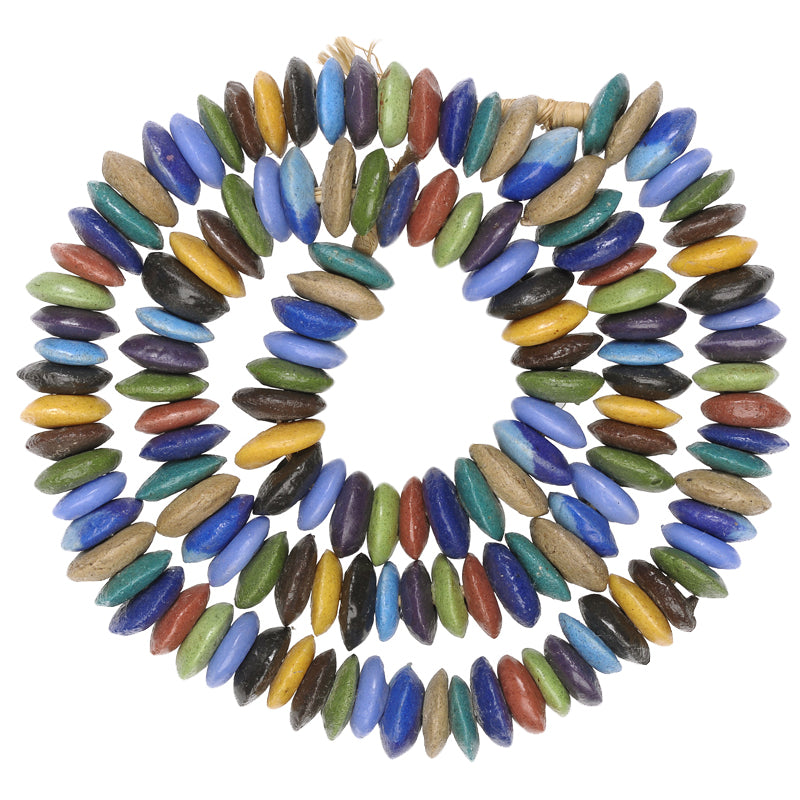 New Powder Glass Krobo Beads, 14-16Mm, Imitation Venetian Disks