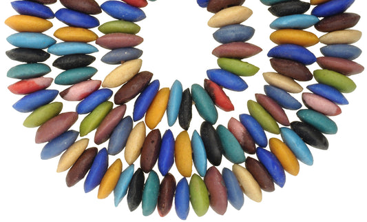 African Trade Beads: 24" Strand Of Krobo Powder Glass Beads - alternate view