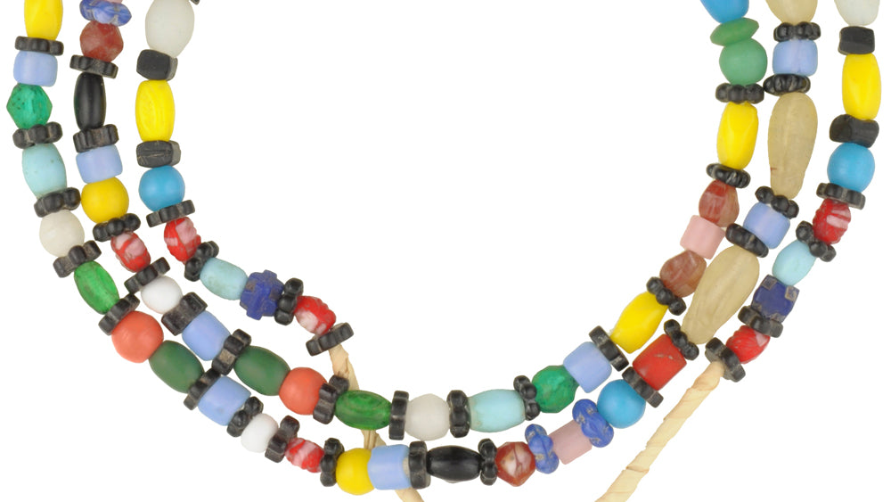 Old Bohemian Glass Trade Beads - Vintage African Czech Strand - alternate view