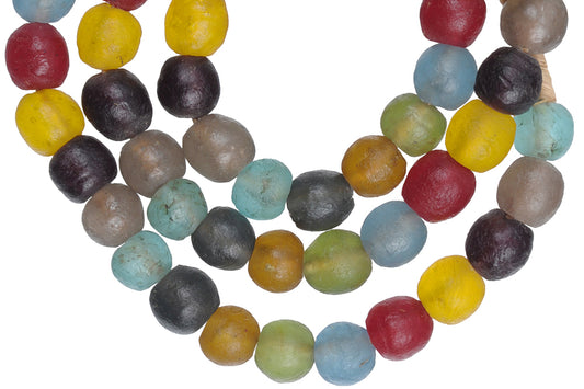 Translucent Krobo Glass Beads 10-11Mm, Recycled African Trade Beads - alternate view