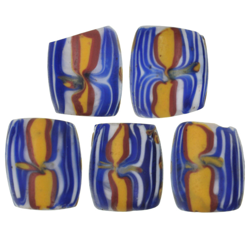 Rare Antique Venetian Lampwork Glass Trade Beads, Fancy Oval, African Trade