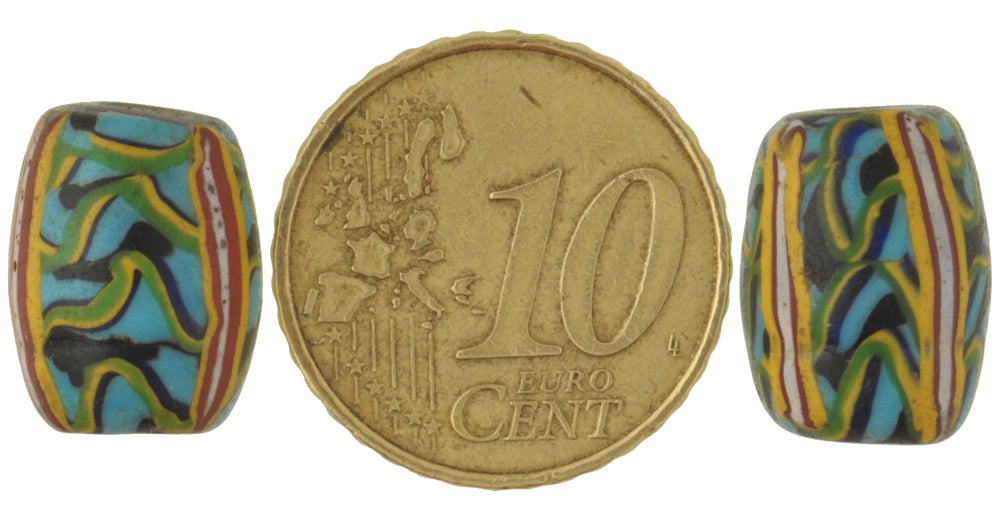 Old Matching Pair Of Rare Fancy Venetian Wound Glass Beads African Trade Sb-30534 - alternate view