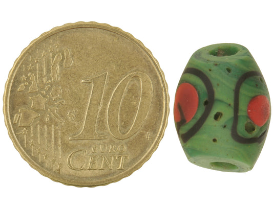Rare Antique Green "Eye" Venetian Lampwork Trade Bead - 15Mm - alternate view