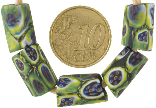 Rare Antique Peacock Millefiori Venetian Glass African Trade Beads - alternate view