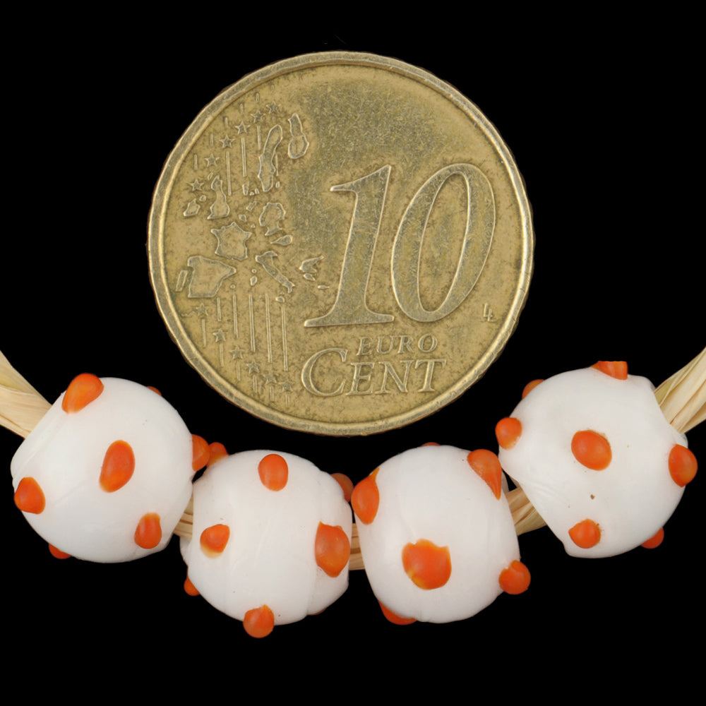 Rare Raised "Eye" Antique Venetian Wound Glass African Trade Beads - 9Mm