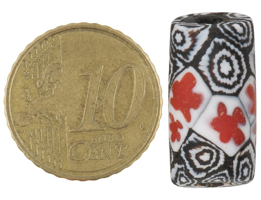 Rare Antique Venetian Millefiori Mosaic Glass Trade Bead, 21X10Mm - alternate view