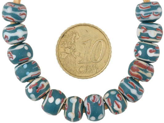 Antique Fancy Venetian Lampwork African Trade Beads 9X6Mm - alternate view