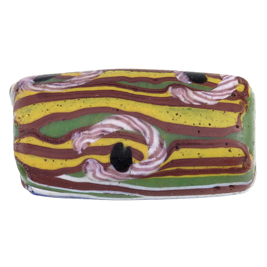 Beautiful Antique Fancy Venetian Lampwork Glass Trade Bead With Trail Design - alternate view