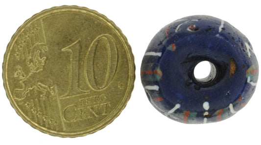 Rare Antique Venetian Fancy Glass Trade Bead With Trail Decoration - 17X14Mm - alternate view