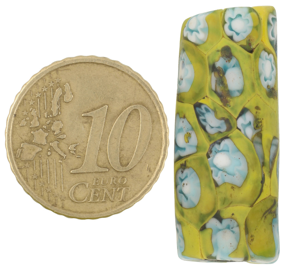 Rare Antique Large Venetian Millefiori Glass Trade Bead, 30X12Mm - alternate view