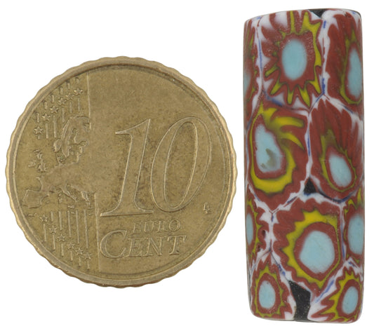 Antique Venetian Millefiori Mosaic Glass Trade Bead - Rare African Trade Beads - alternate view