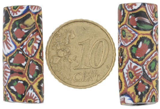Antique Large Venetian Millefiori African Trade Beads, 27-28Mm, Rare Mosaic Glass - alternate view