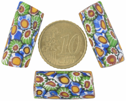Rare Antique Venetian Millefiori Mosaic Glass African Trade Beads - partial view