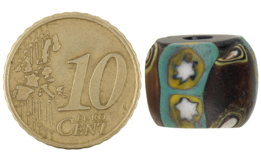 Antique Large Venetian Millefiori Mosaic Glass Trade Bead - African Trade Beads - alternate view