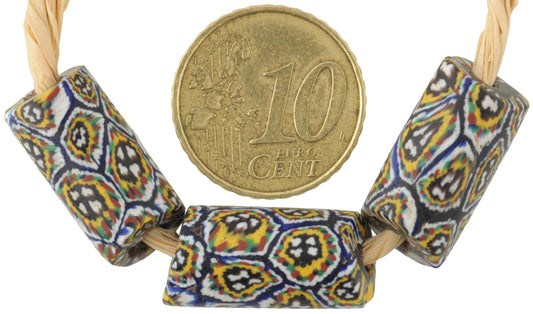 Rare Antique Venetian Millefiori Mosaic Glass African Trade Beads, 19-21Mm - alternate view