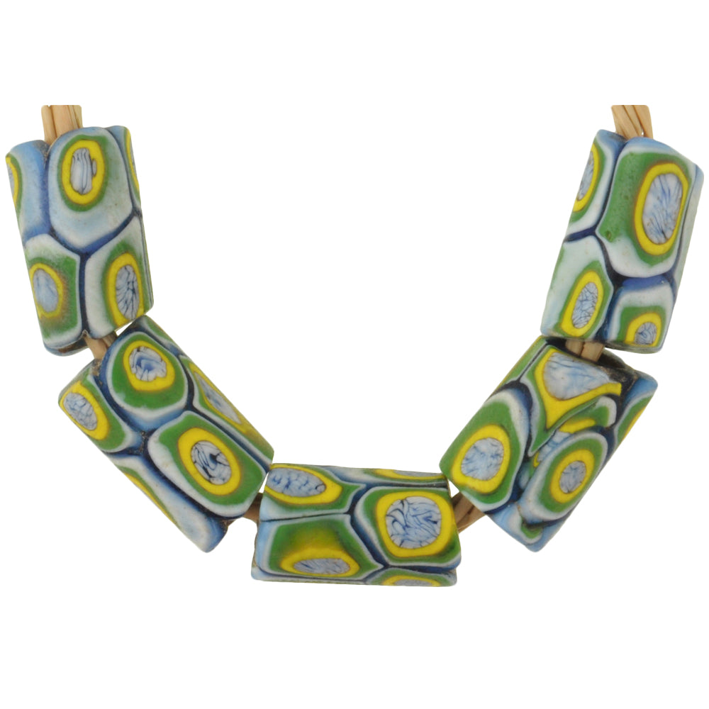 Antique Venetian Millefiori Mosaic Glass Trade Beads - 12Mm