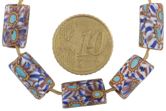 Rare Antique Venetian Millefiori Mosaic Glass African Trade Beads - zoomed-in detail