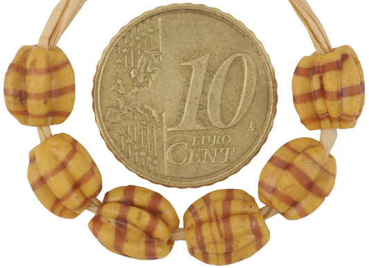 Antique Fancy Venetian Wound Lampwork Glass Trade Beads, 7-8Mm - alternate view