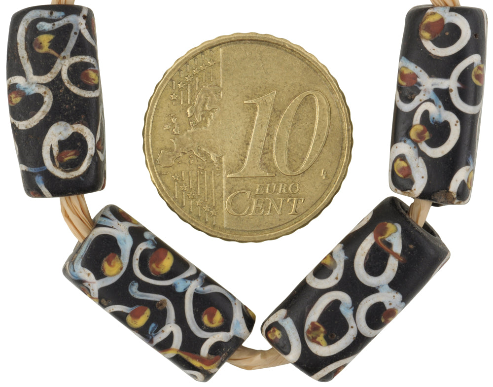 Antique Venetian Eye Fancy Lampwork Glass Trade Beads - Rectangular, 1800S - alternate view