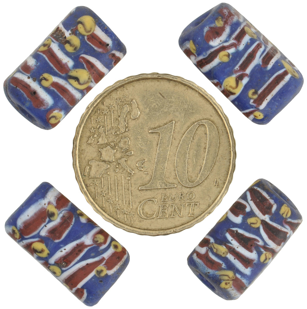 Rare Rectangular Antique Venetian Fancy Wound Glass Trade Beads - alternate view