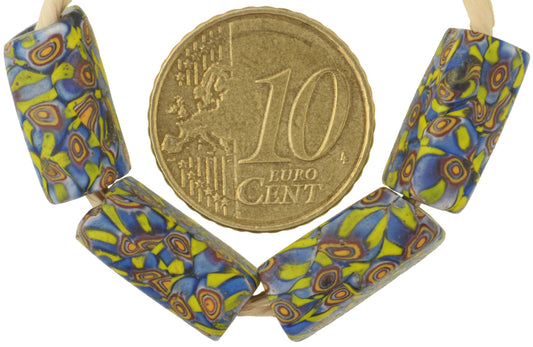 Rare Antique Rectangular Millefiori Venetian Mosaic Trade Beads - alternate view