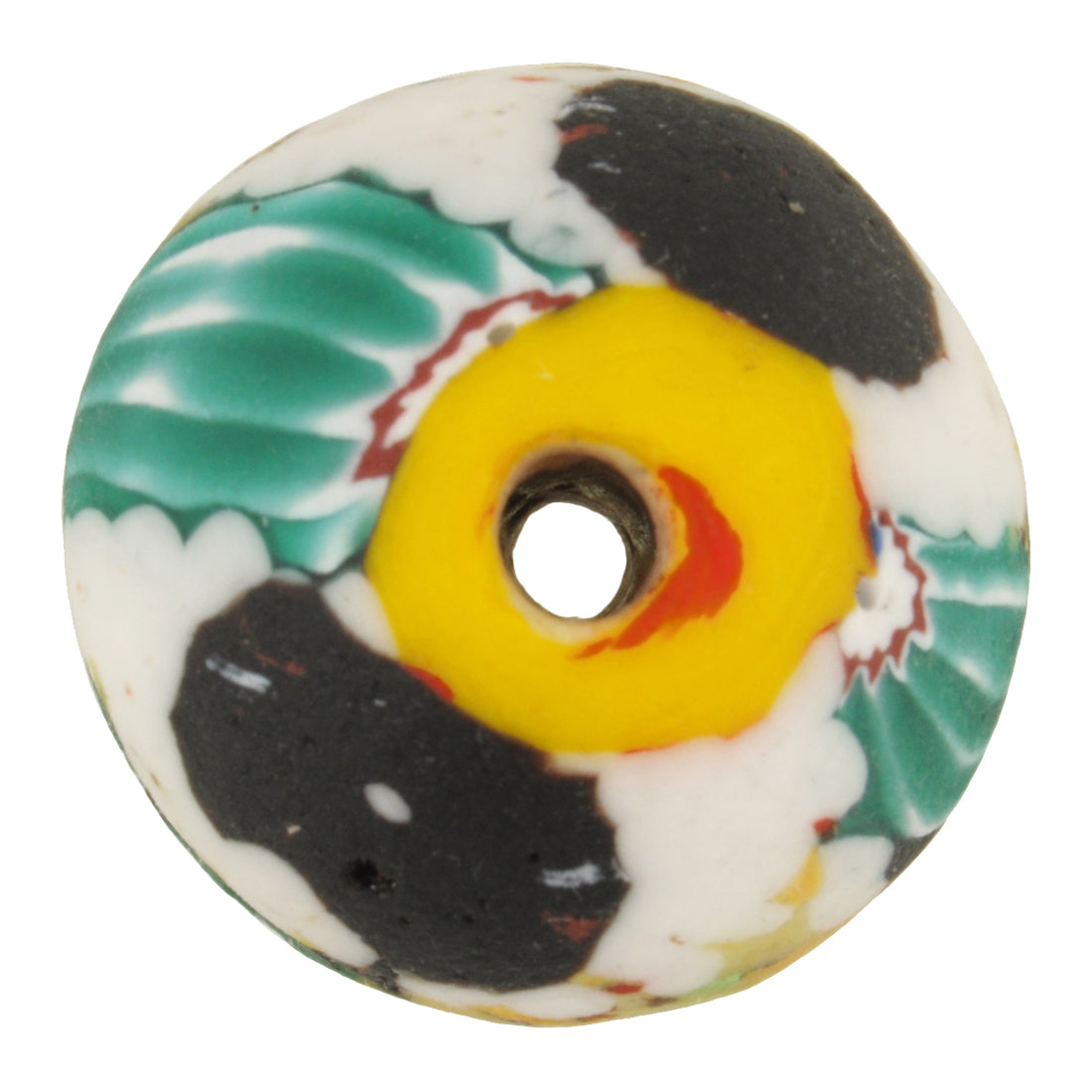 Large Recycled Glass Bead From Ghana - African Trade Beads - alternate view