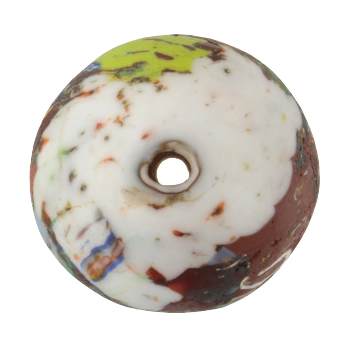 Large Recycled African Trade Bead - 28 X 28 Mm Ghana Glass - close-up