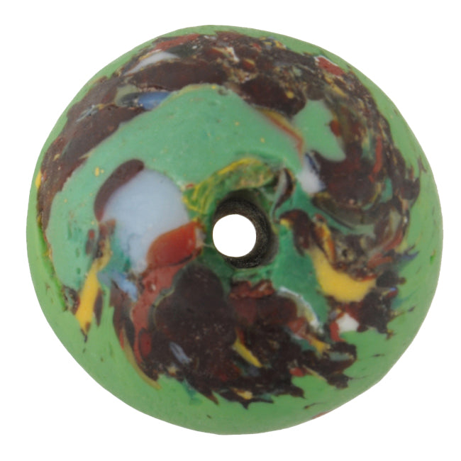 Large African Trade Bead | Recycled Ghana Glass Millefiori Bead - close-up