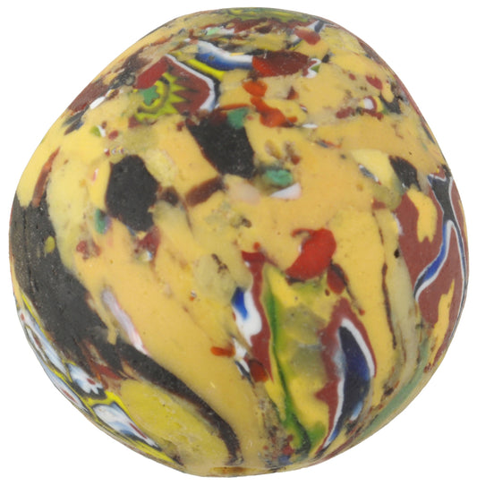 Large Recycled Venetian Millefiori Glass Trade Bead - Ghana - alternate view