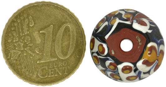 Rare Antique Bicone Venetian Lampwork Glass Trade Bead With Trail Decoration - alternate view