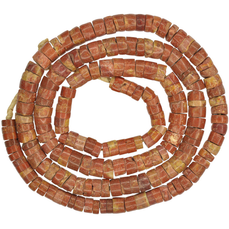 Small African Bauxite Trade Beads Strand - Ghana Tribal Stone Beads
