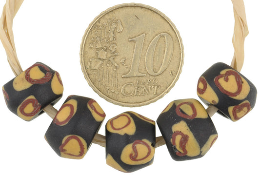 Antique Black Bicone "King" Venetian Lampwork Trade Beads, 1800S-1900S - alternate view