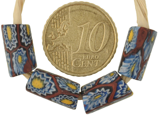Antique Venetian Millefiori Mosaic Glass Trade Beads, 13Mm, African Trade - alternate view
