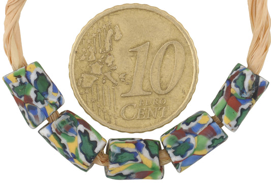 Rare Antique Millefiori Venetian Mosaic Glass African Trade Beads - alternate view