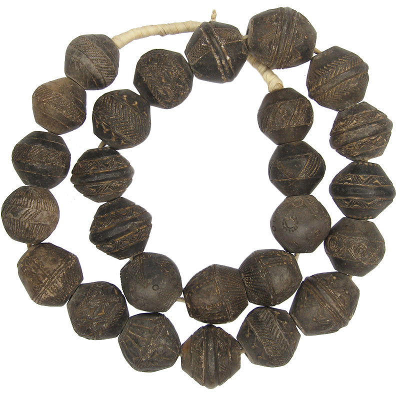 Large Clay Spindle Beads From Mali - African Spindle Whorls