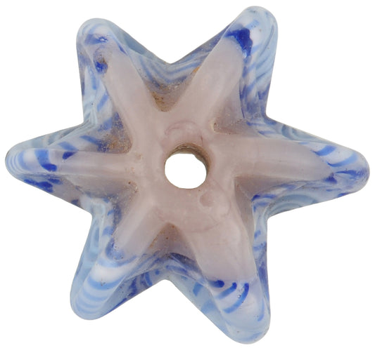 Rare Antique Star Millefiori Venetian Glass Trade Bead - 18X13Mm - alternate view